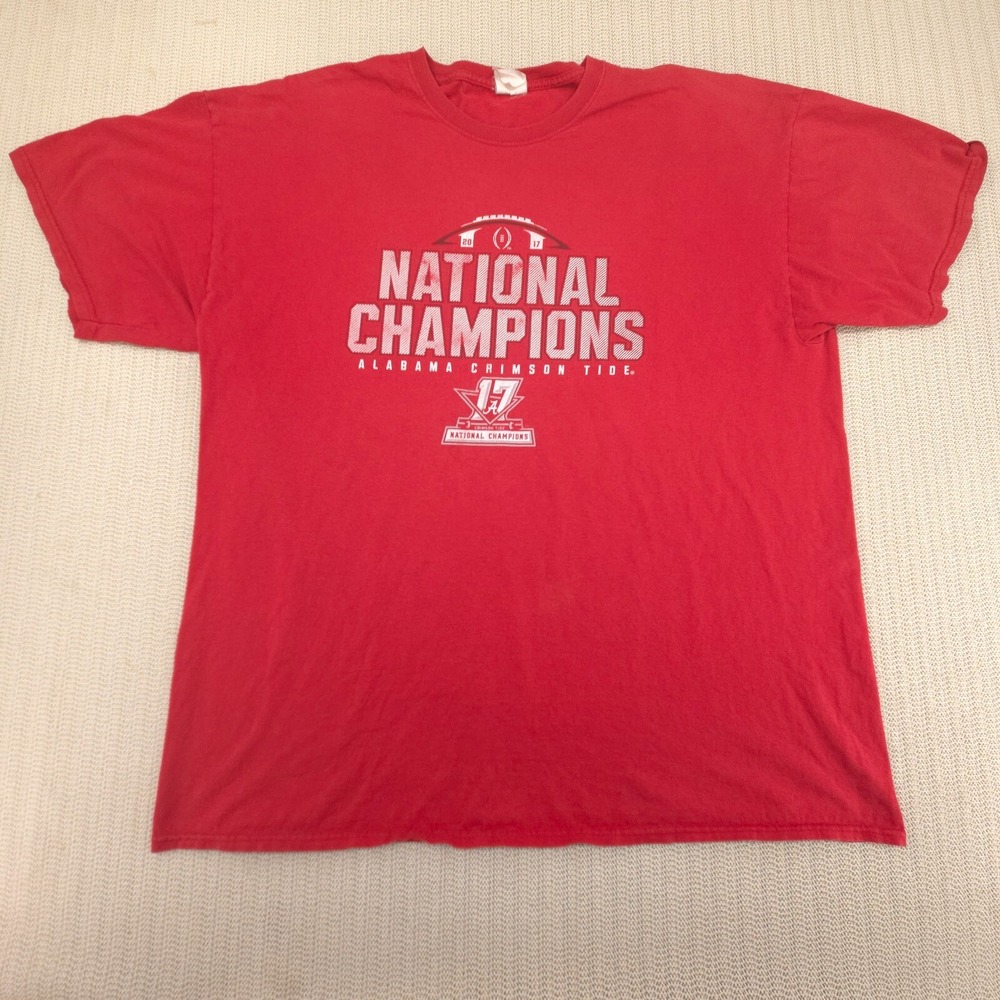 Alabama Crimson Tide Shirt Men 2XL XXL 2017 National Champions Football Schedule